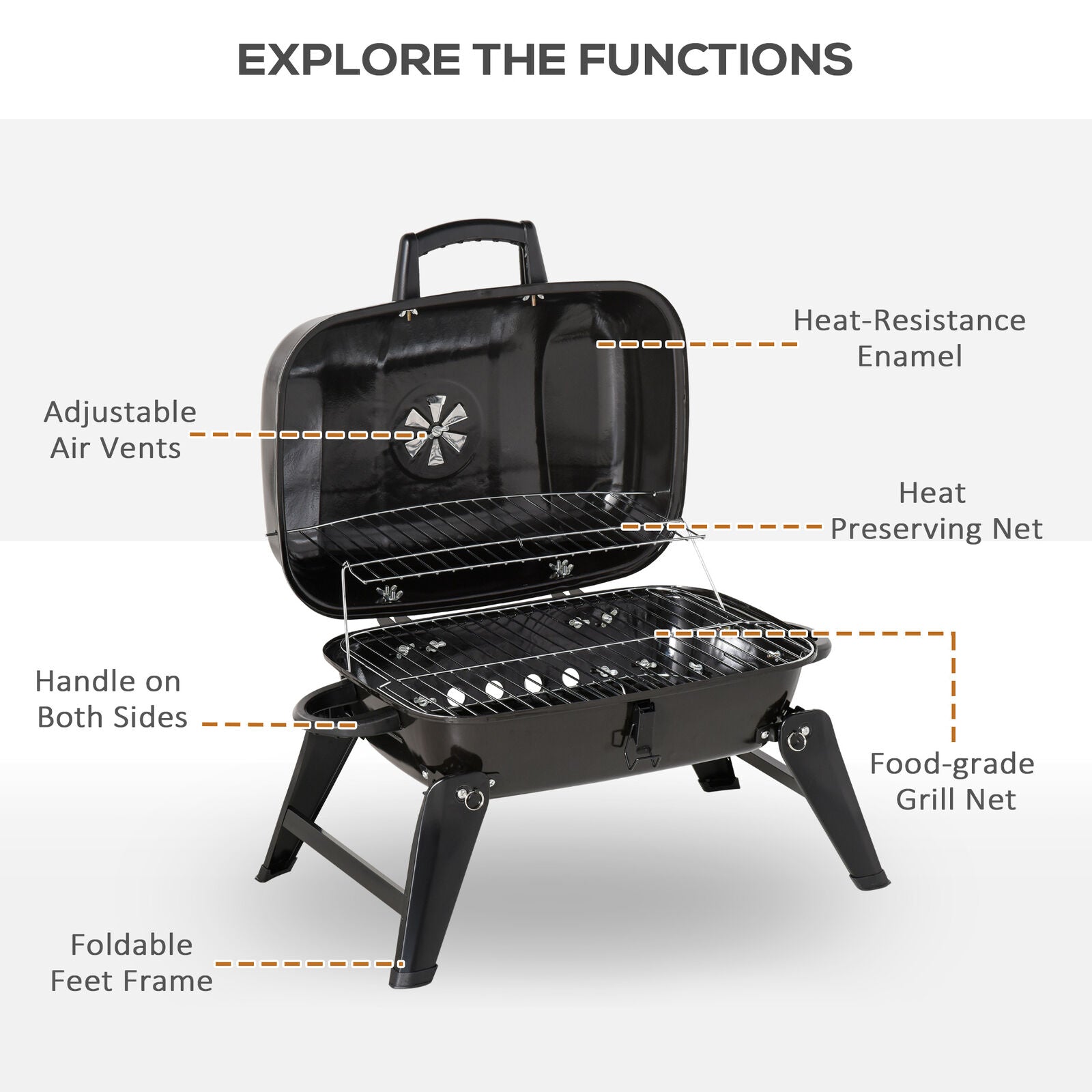 Foldable Tabletop BBQ Grill, Portable Small Charcoal Grill, Mini Tabletop Smoker Camping Cooker, Stainless Steel Portable Collapsible Barbecue Shelf Foldable Tabletop BBQ Grill, Portable Small Charcoal Grill, Mini Tabletop Smoker Camping Cooker, Stainless Steel Portable Collapsible Barbecue Shelf